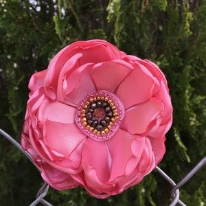 Pink flower pin